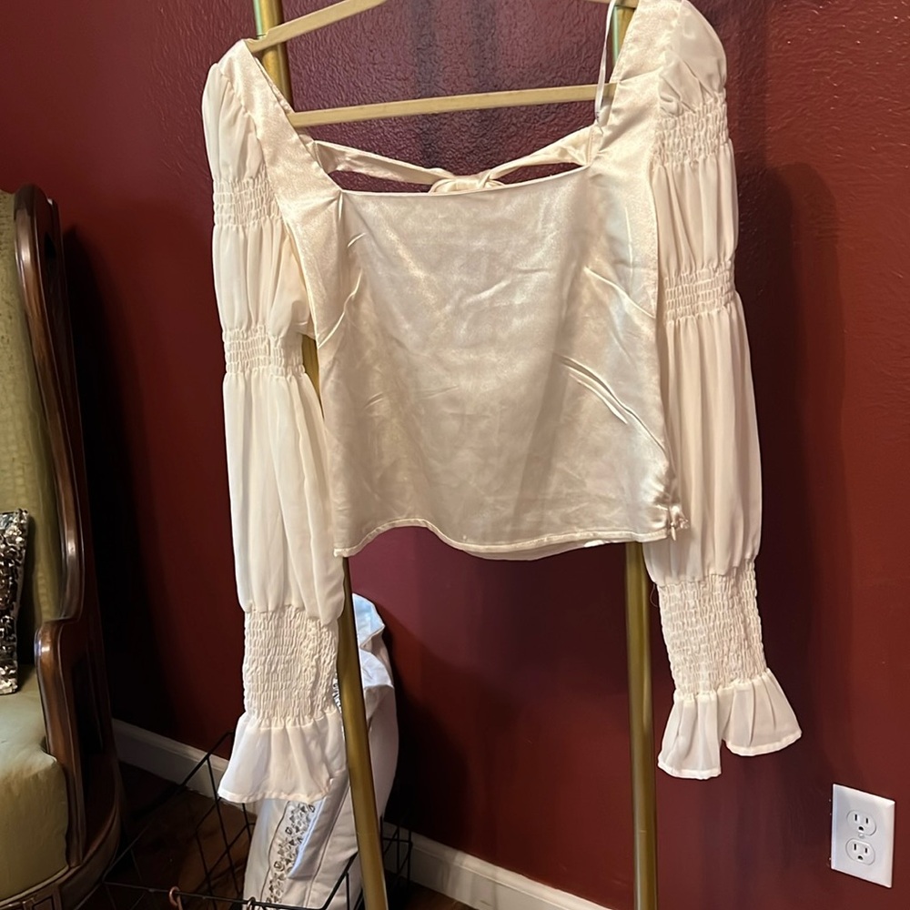White Cropped Lulus Top